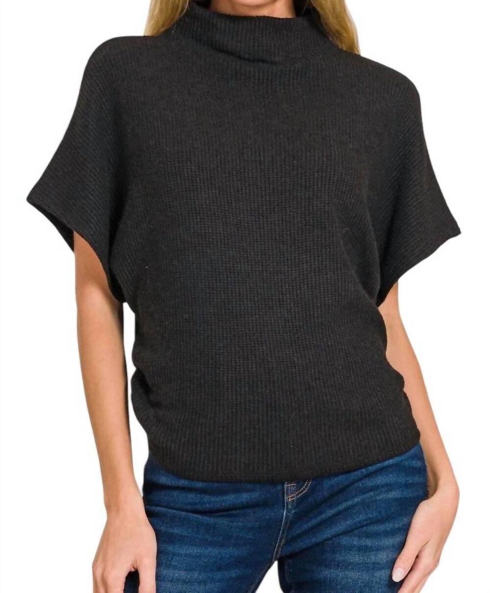 NEW ZENANA mina mock neck sweater in black